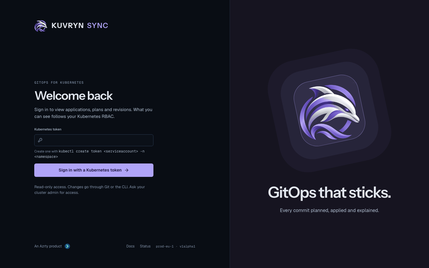 The console sign-in page
